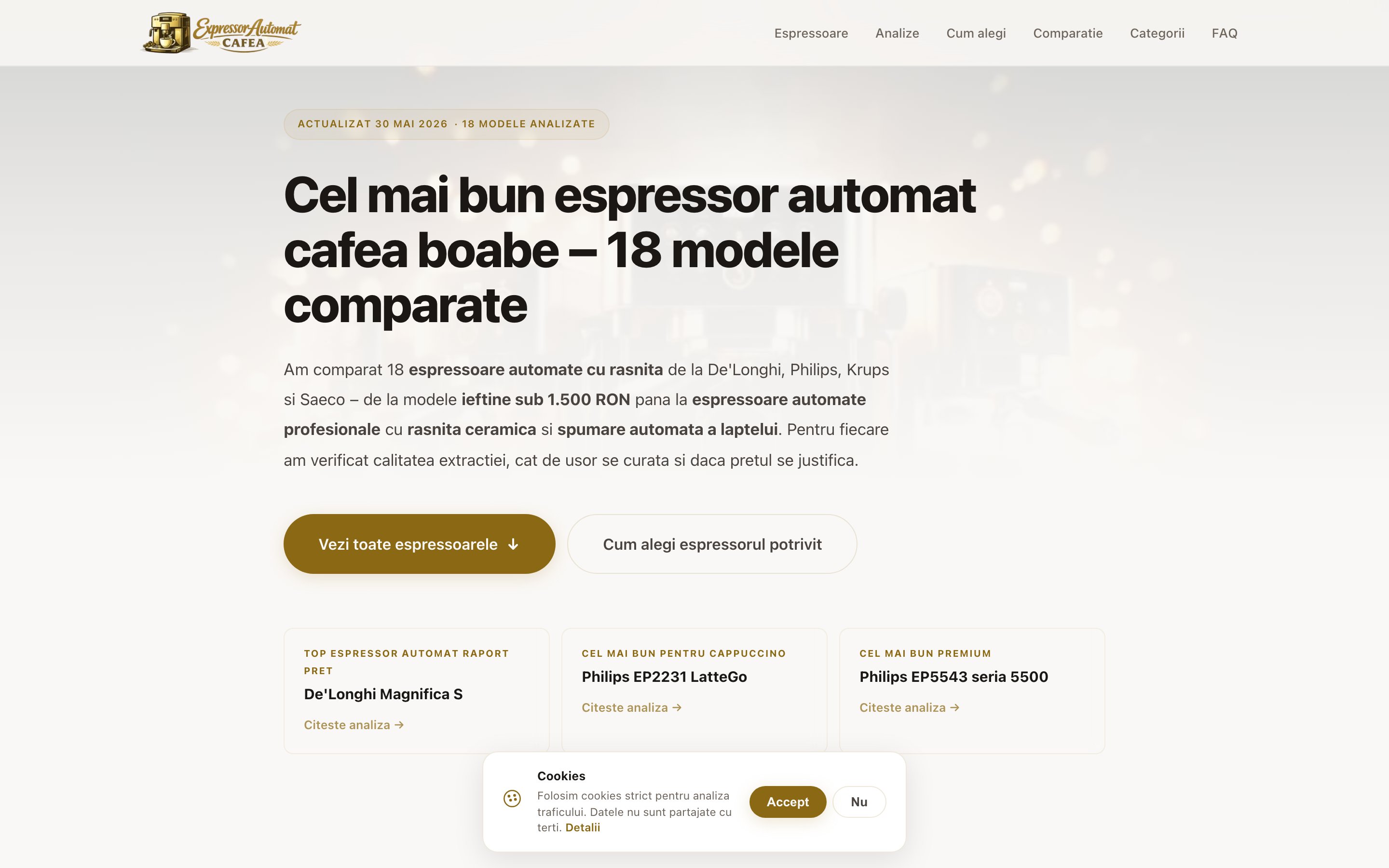 Screenshot Espressor Automat Cafea